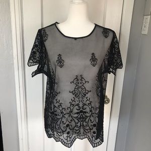 Express sheer black top